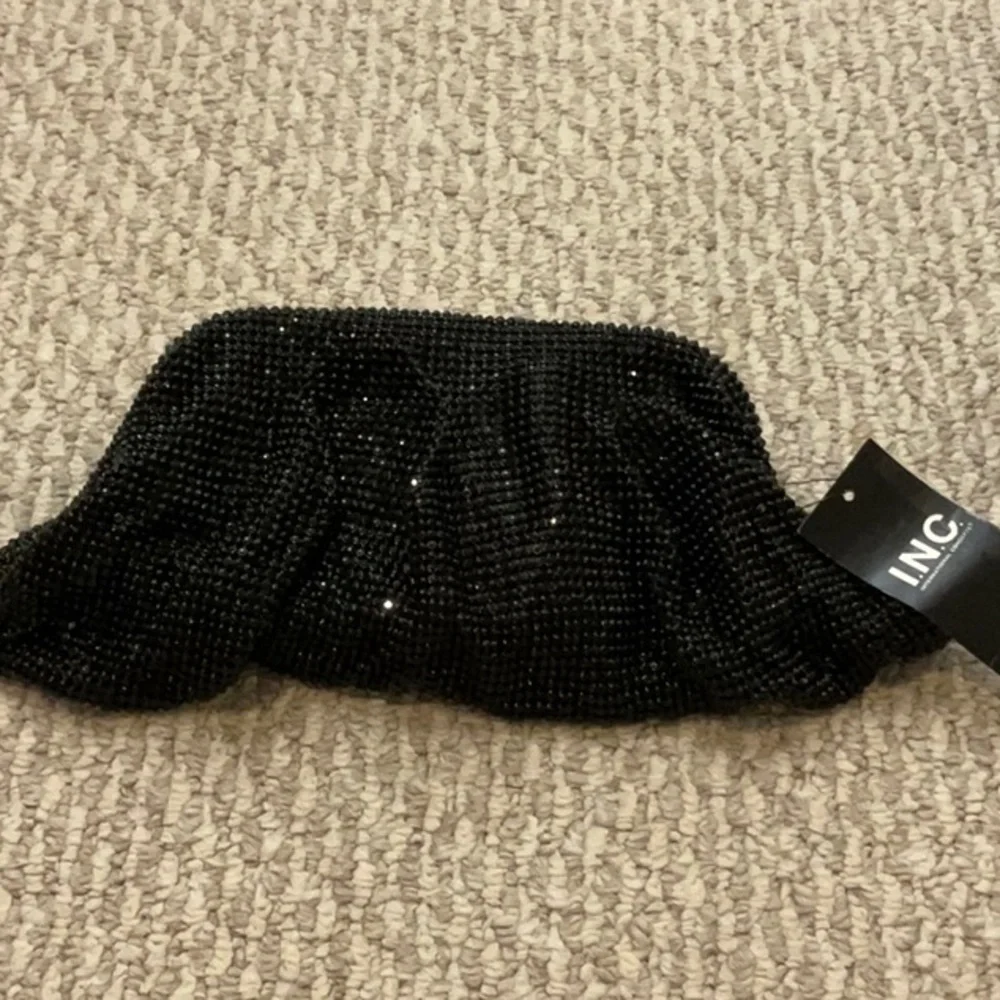 INC International Concepts Black Beaded Evening Bag